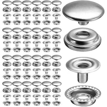 Load image into Gallery viewer, 200/100pcs 15mm Snap Kit, Marine Grade Snap Fastener Stainless Steel Snap Buttons for Boat Cover,Sewing Leather products,Canvas
