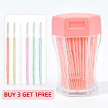 Load image into Gallery viewer, 200pcs/set Soft Plastic Double-head Brushed Toothpick Oral Care 6.2 Cm Interdental Brush Toothbrush for Dentures 0ral irrigator
