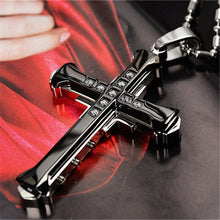 Load image into Gallery viewer, New Black Rectangle Pendant Necklace Men Trendy Simple Stainless Steel Chain Men Necklace Jewelry Gift
