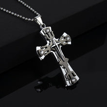 Load image into Gallery viewer, New Black Rectangle Pendant Necklace Men Trendy Simple Stainless Steel Chain Men Necklace Jewelry Gift
