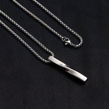 Load image into Gallery viewer, New Black Rectangle Pendant Necklace Men Trendy Simple Stainless Steel Chain Men Necklace Jewelry Gift

