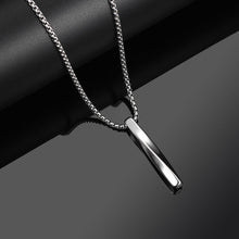 Load image into Gallery viewer, New Black Rectangle Pendant Necklace Men Trendy Simple Stainless Steel Chain Men Necklace Jewelry Gift
