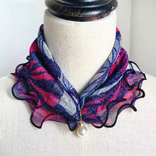 Load image into Gallery viewer, Pearl Pendant Scarf Necklace Vintage Leopard Pattern Dot Printing Scarf Trendy Crimping Elastic Women All-Match Scarves
