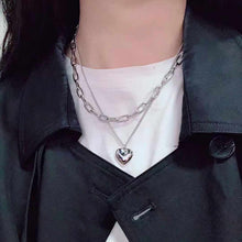 Load image into Gallery viewer, Senior Fashion Women Pendant Necklaces Fine Double Link Chain Metal Heart Party Necklace Jewelry Gift
