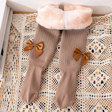 Load image into Gallery viewer, Winter Baby Leggings Girls Fleece Thick Warm Bow Tights for Kids Casual All-match 2 3 4 5 Years Fashion Children Pantyhose
