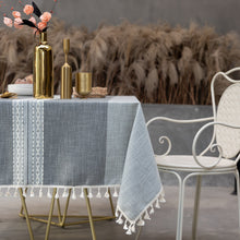 Load image into Gallery viewer, Simple Cotton and Linen round Tablecloth Imitation Cotton and Linen Rectangular Table Cloth
