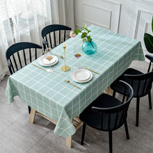 Load image into Gallery viewer, PVC Tablecloth Waterproof Heat Proof and Oil-Proof Plaid Fabric Rectangular Dining Table
