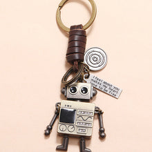 Load image into Gallery viewer, Simple Personality Vintage Weave Hands And Feet Movable Robot Cattle-Leather Key Ring Creative Girls' Bags Pendant
