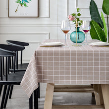 Load image into Gallery viewer, PVC Tablecloth Waterproof Heat Proof and Oil-Proof Plaid Fabric Rectangular Dining Table
