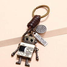 Load image into Gallery viewer, Simple Personality Vintage Weave Hands And Feet Movable Robot Cattle-Leather Key Ring Creative Girls' Bags Pendant
