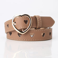 Load image into Gallery viewer, Women's Simple All-Match Hollowed Heart Shape Belt Women's Pu Pin Buckle Jeans Strap
