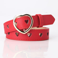 Load image into Gallery viewer, Hollowed Heart Shape Belt Women's All-Match Sweet Girl Woolen Skirt Decorative Belt
