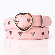Load image into Gallery viewer, Women's Simple All-Match Hollowed Heart Shape Belt Women's Pu Pin Buckle Jeans Strap
