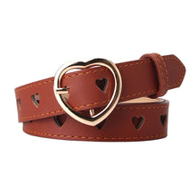 Load image into Gallery viewer, Women's Simple All-Match Hollowed Heart Shape Belt Women's Pu Pin Buckle Jeans Strap
