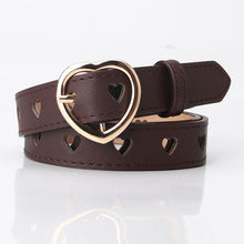 Load image into Gallery viewer, Hollowed Heart Shape Belt Women's All-Match Sweet Girl Woolen Skirt Decorative Belt
