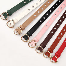 Load image into Gallery viewer, Hollowed Heart Shape Belt Women's All-Match Sweet Girl Woolen Skirt Decorative Belt

