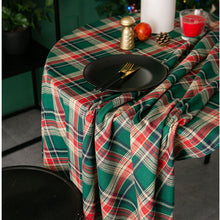 Load image into Gallery viewer, Christmas Plaid Table Cloth Ins Style Nordic Retro round Tablecloth American Plaid Tablecloth Coffee Table Cover Cloth
