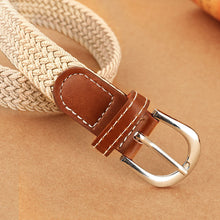 Load image into Gallery viewer, Women's Elastic Woven Elastic Pant Belt Men's and Women's Korean-Style Pin Buckle Student Thin Belt
