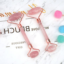 Load image into Gallery viewer, Jade Roller Face Massage Stick Quantity Discount Double-Headed Handheld Pink Crystal Roller
