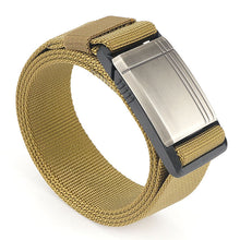 Load image into Gallery viewer, Casual Men's Belt Silver Metal Cover Nylon Overalls Belt
