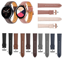 Load image into Gallery viewer, 20mm 22mm Fashion Leather Watch Band Strap for Samsung Galaxy Watch Active 2 40mm 44mm Replacement Wrist strap Elegant Bracele
