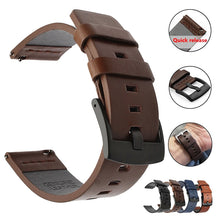 Load image into Gallery viewer, 20mm 22mm Watch band Quick release Leather Strap for Samsung Galaxy Watch 3 Active2 40 44mm huawei watch gt 2 WatchBand 18 24mm
