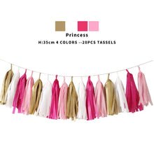 Load image into Gallery viewer, 20pcs Multicolor DIY Tissue Paper Tassel Garland Sets Baby Shower Anniversary  Birthday Party Wedding Decoration Crafts Supplies
