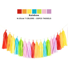 Load image into Gallery viewer, 20pcs Multicolor DIY Tissue Paper Tassel Garland Sets Baby Shower Anniversary  Birthday Party Wedding Decoration Crafts Supplies
