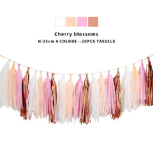 Load image into Gallery viewer, 20pcs Multicolor DIY Tissue Paper Tassel Garland Sets Baby Shower Anniversary  Birthday Party Wedding Decoration Crafts Supplies
