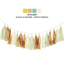 Load image into Gallery viewer, 20pcs Multicolor DIY Tissue Paper Tassel Garland Sets Baby Shower Anniversary  Birthday Party Wedding Decoration Crafts Supplies
