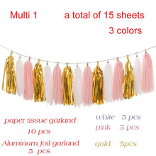 Load image into Gallery viewer, 20pcs Multicolor DIY Tissue Paper Tassel Garland Sets Baby Shower Anniversary  Birthday Party Wedding Decoration Crafts Supplies
