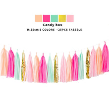 Load image into Gallery viewer, 20pcs Multicolor DIY Tissue Paper Tassel Garland Sets Baby Shower Anniversary  Birthday Party Wedding Decoration Crafts Supplies
