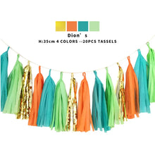 Load image into Gallery viewer, 20pcs Multicolor DIY Tissue Paper Tassel Garland Sets Baby Shower Anniversary  Birthday Party Wedding Decoration Crafts Supplies
