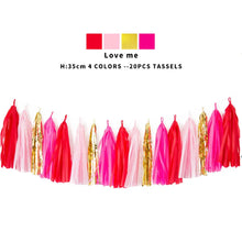 Load image into Gallery viewer, 20pcs Multicolor DIY Tissue Paper Tassel Garland Sets Baby Shower Anniversary  Birthday Party Wedding Decoration Crafts Supplies
