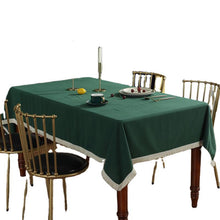 Load image into Gallery viewer, Solid Color Tassel Tablecloth Banquet Table Cloth Washed Cotton Durable Shooting Beautifying Decorative Tablecloth
