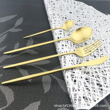 Load image into Gallery viewer, Stainless Steel Tableware Set Matte Portugal Knife, Fork and Spoon Portable Tableware Hotel Steak Knife Dessert Fork
