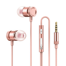 Load image into Gallery viewer, 3.5mm Wired In-ear Earphones Whole Cord Metal Headphones with Built-in Microphone Volume Control for iOS &amp; Android Devices
