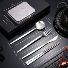 Load image into Gallery viewer, Creative Splicing Tableware 304 Stainless Steel Portuguese Knife Fork Spoon and Chopsticks Western Tableware
