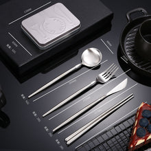 Load image into Gallery viewer, Creative Splicing Tableware 304 Stainless Steel Portuguese Knife Fork Spoon and Chopsticks Western Tableware
