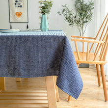 Load image into Gallery viewer, Rectangular Tablecloth Cotton and Linen Stripes Contrast Color Decorative Table Cloth
