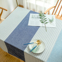 Load image into Gallery viewer, Rectangular Tablecloth Cotton and Linen Stripes Contrast Color Decorative Table Cloth
