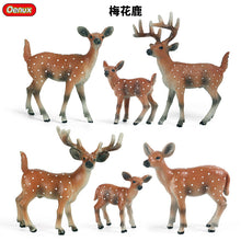 Load image into Gallery viewer, Fox model toy wild animal model set toy simulation solid fox plum deer children cake decorations

