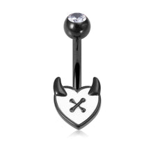 Load image into Gallery viewer, 14G Belly Ring Stainless Steel Devil Heart Horn Cross Navel Jewelry Sexy Body Piercing Gift
