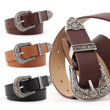 Load image into Gallery viewer, Women's Retro Pin Buckle Belt Vintage Carved  PU Leather Gothic Casual Fashion All-Match Belt Dress Waistband Luxury
