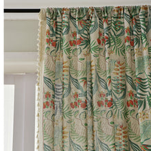Load image into Gallery viewer, Artificial Cotton Linen Curtain Green Plant Half Shade Curtain Vintage Tassel Fabric Door Curtain
