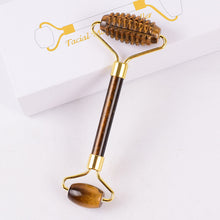 Load image into Gallery viewer, Jade Roller Face Gua Sha Scraping Massage Tool Massage Stick Face Scraper Crystal Tiger-Shaped Stone Thorn Roller Scraper Set
