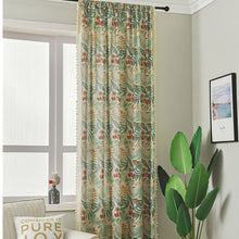 Load image into Gallery viewer, Artificial Cotton Linen Curtain Green Plant Half Shade Curtain Vintage Tassel Fabric Door Curtain
