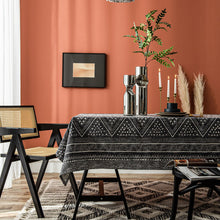 Load image into Gallery viewer, Black Tablecloth Geometric Triangle Printed Cotton Linen Rectangular Table Cloth
