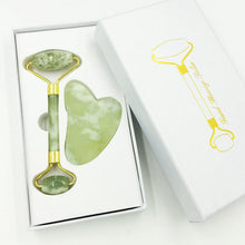 Load image into Gallery viewer, Jade Beauty Container Xiuyu Roller Massager Jade Roller Facial Scraping Plate
