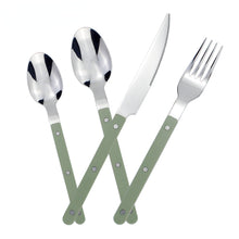Load image into Gallery viewer, New Design ABS Handle Rivets Decoration Dinnerware 4 In 1 Set Stainless Steel Mirror Polish Handy Cutlery Utensils For Kitchen
